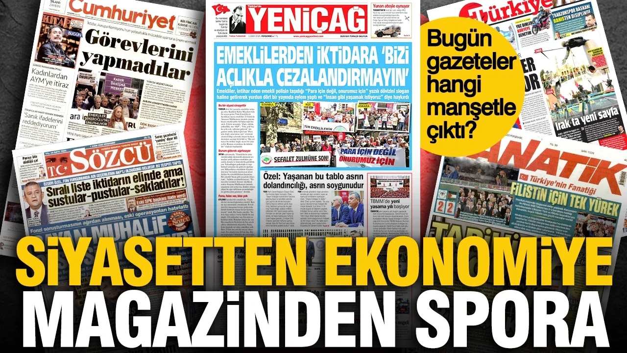 1 Ekim Perşembe günü gazetelerin gündeminde spor ve medya vardı