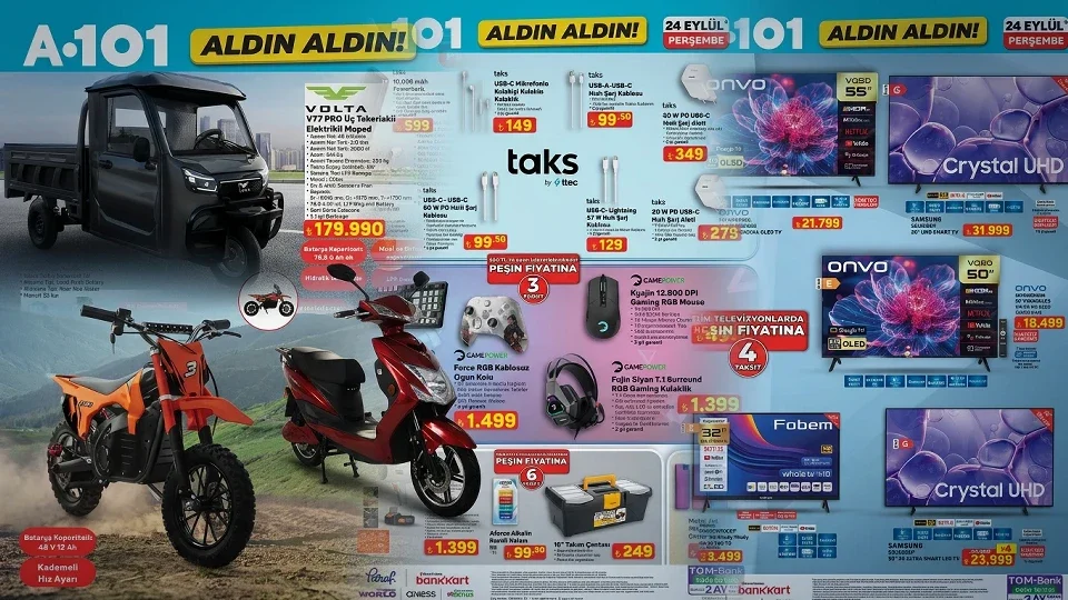 A101 24 Eylül 2026 kataloğunda kahve makinesi ve oyuncu ekipmanları öne çıkıyor
