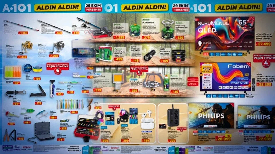 A101 raflarında balıkçılık ve teknoloji ürünleri öne çıkıyor