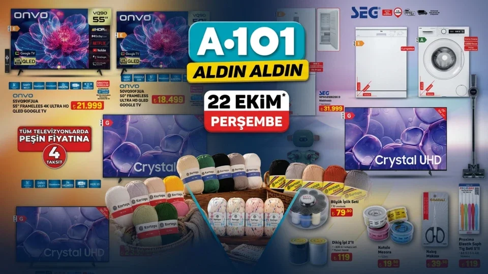 A101’de 22 Ekim Perşembe günü raflar ev ve teknoloji ürünleriyle dolacak