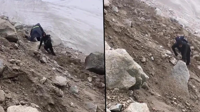 Ağrı Dağı’nda dağcıların üzerine kaya yağdı