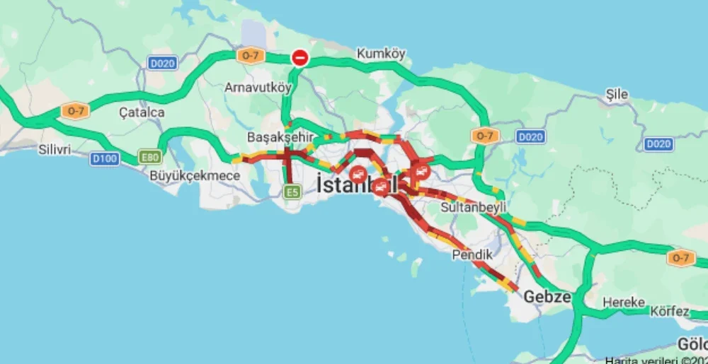 İstanbul’da trafik yoğunluğu yüzde 87’ye ulaştı