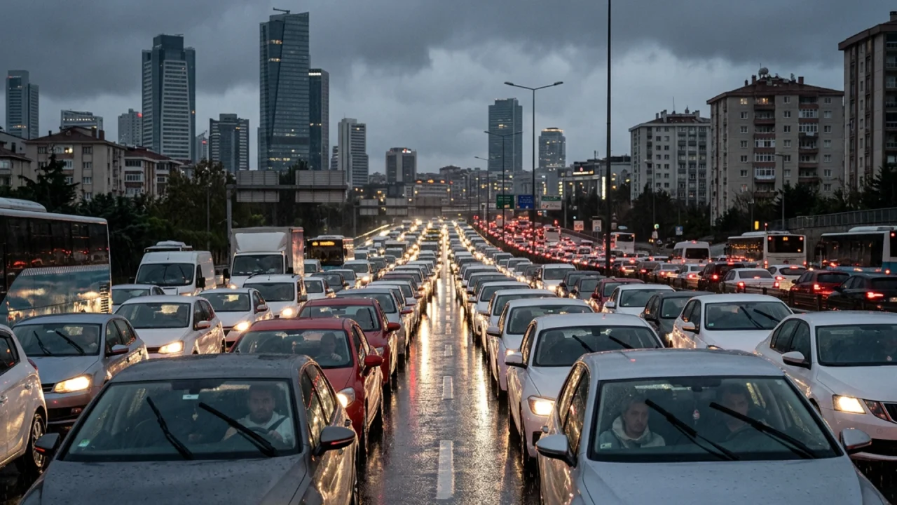 İstanbul’da yağmurla birlikte trafik kilitlendi