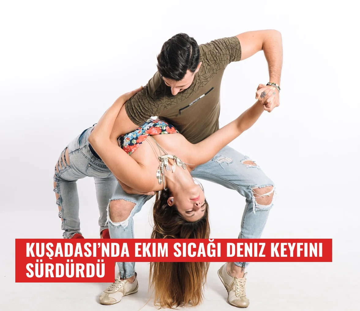 Kuşadası’nda ekim sıcağı deniz keyfini sürdürdü