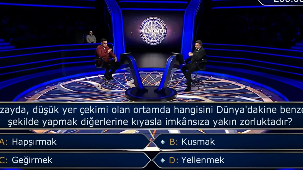 Milyoner’de şaşırtan 200 bin TL’lik soru! Uzayda hangisini yapmak zordur? Cevabı kimse beklemiyordu