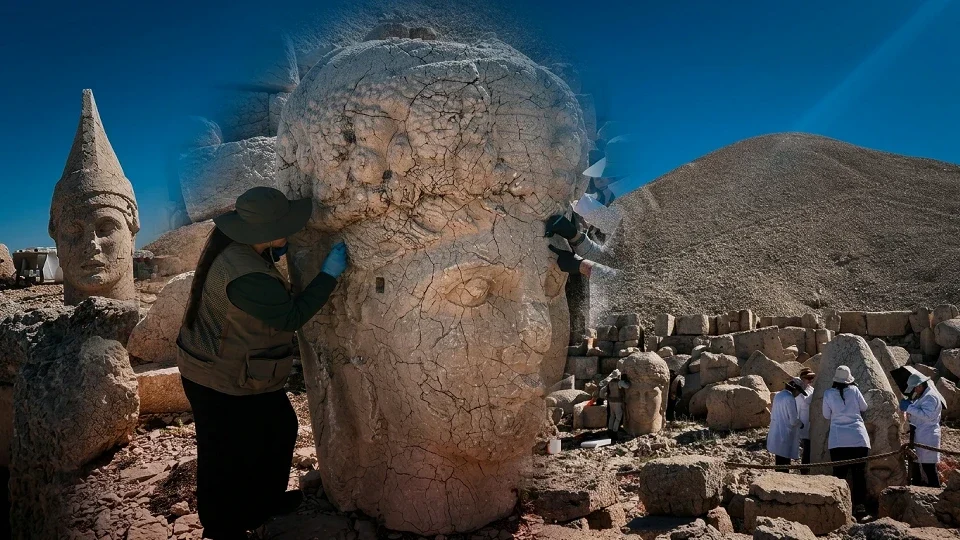 Nemrut Dağı’nda tarihi miras için yeni dönem: Heykeller nanoteknolojiyle güçlendiriliyor