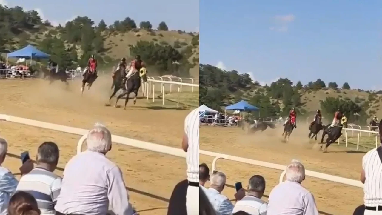 Piste giren başıboş at felakete neden oldu