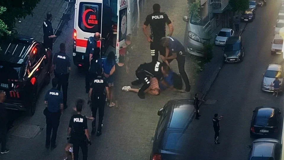 Samuray kılıcıyla ortalığı birbirine kattı