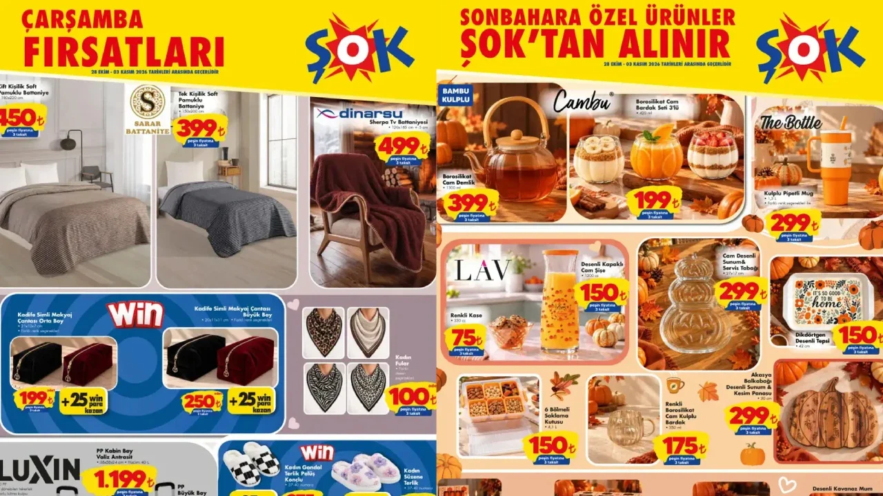 ŞOK raflarında sonbahar ürünleri için yeni aktüel dönem başlıyor