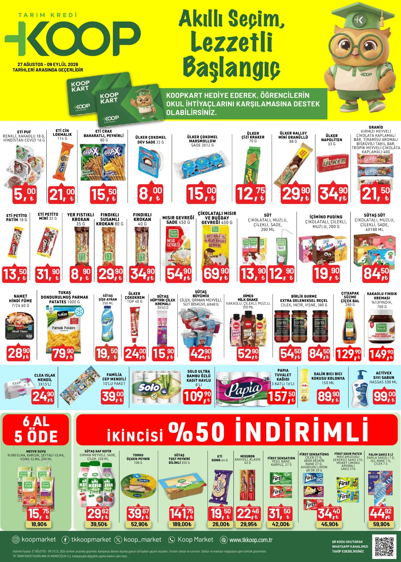 Tarım Kredi kırtasiye ürünleri satışta! 27 Ağustos - 9 Eylül 2026 okul ihtiyaçları ve sktüel ürünler fiyat listesi