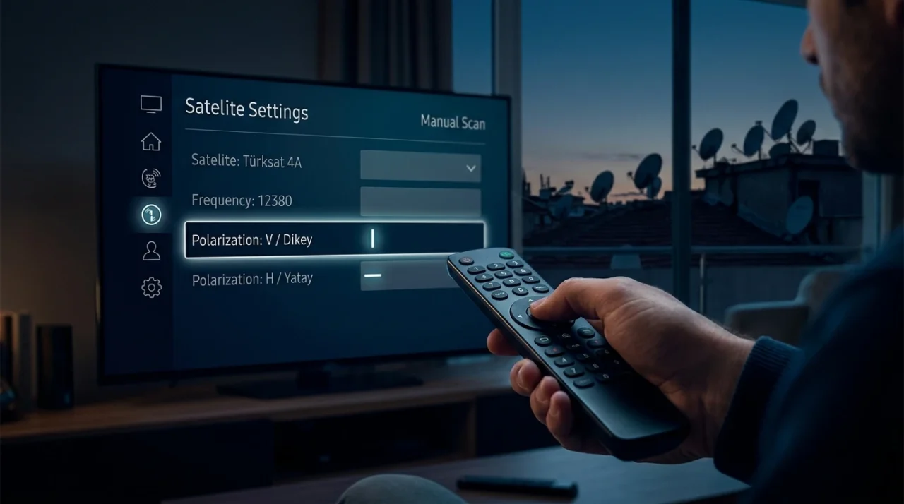 Televizyon Kanal Kurulumunda H Dikey Mi Yatay mı Olacak? TÜRKSAT 4A Frekansta Polarizasyon Ayarı Nasıl Olmalı?